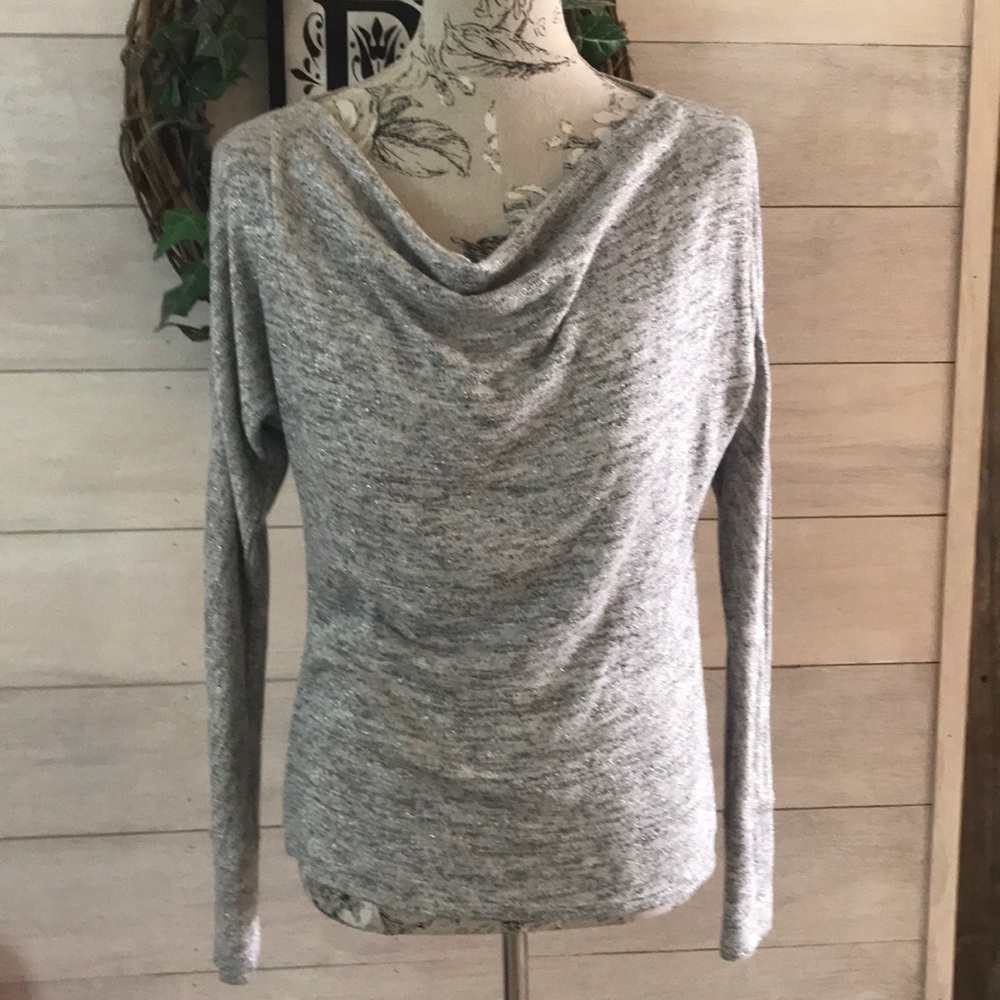 Whbm Silver Cold Shoulder Sweater XS